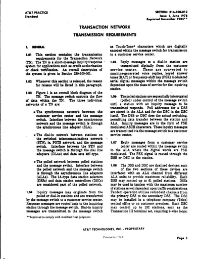 314-100-010 i1 Jun78 - Transaction Network, Req'ts