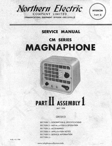 NE Magnaphone CM Intercom Srvc Man May58