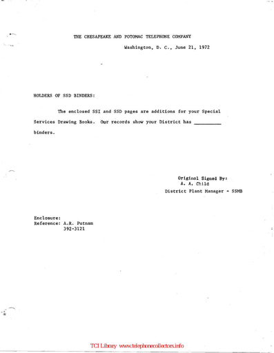 C&P SSD Special Services Drawings 1972