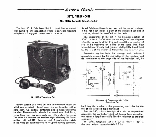 NECo Test Sets - 301A Portable Tel Set & 1017E Lineman's Test Set