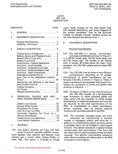 GSP 503-400-100 i2 Apr71 -  Leich L55 PBX - Description