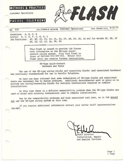 77 - PT MP Flash No 610 - 88 Type Quick Connect - Aug77