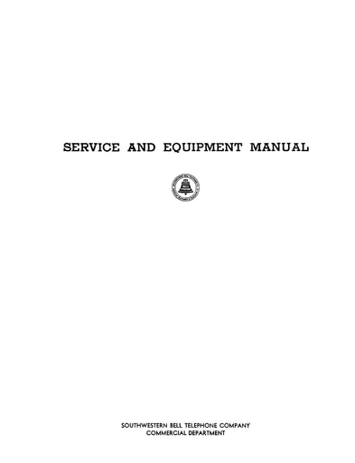 SWBT Service And Equipment Manual [01] - Part I: Main Station and Extension Services