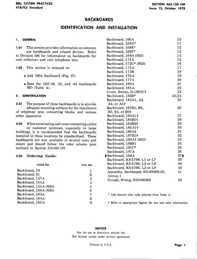 463-130-100 i12 Oct78 - Backboards - ID Inst