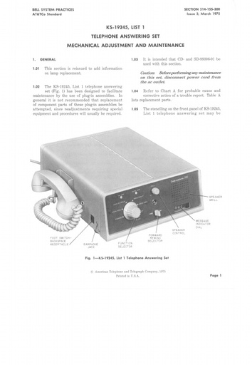 514-155-300 i3 Mar75 - KS-19245 Mechanical Adjustment and Maintenance