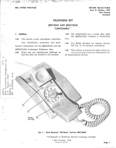 502-321-910 CA iD Oct72 - Contempra - QSK100AX QSK2100AX