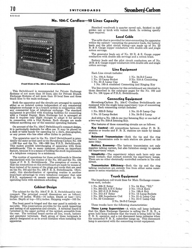 SC Catalog 1942 pp B 70-82 - PBX Switchboards