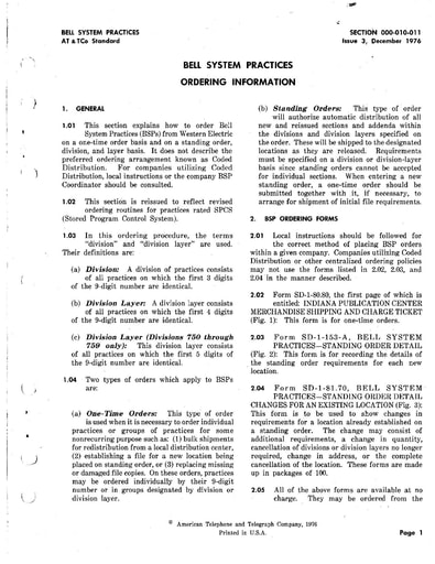 000-010-011 i3 Dec76 - BSP Ordering Info