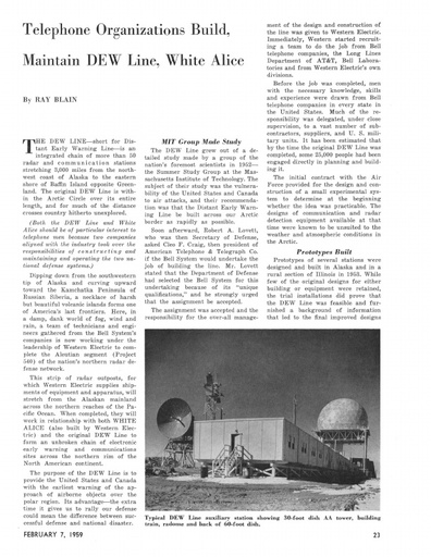 1959 - Dew Line And White Alice - Telephony Mag.