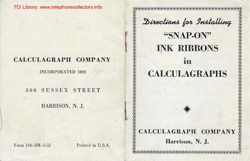 Installing Ribbons in Calculagraphs - March 1952