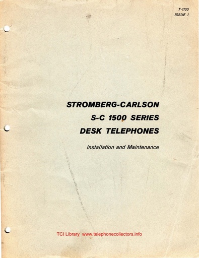SC T-1130 i1 - 1500-series telephones - installation and maintenance