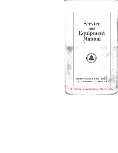 Service and Equipment Manual Bell System 1931