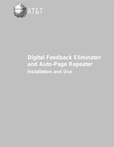 ATT 463-248-107 I2 Nov93 Feedback Eliminator Repeater