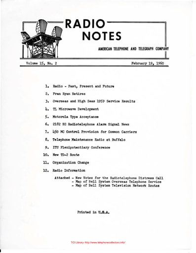 ATT Radio Notes 1960 02 Feb 19