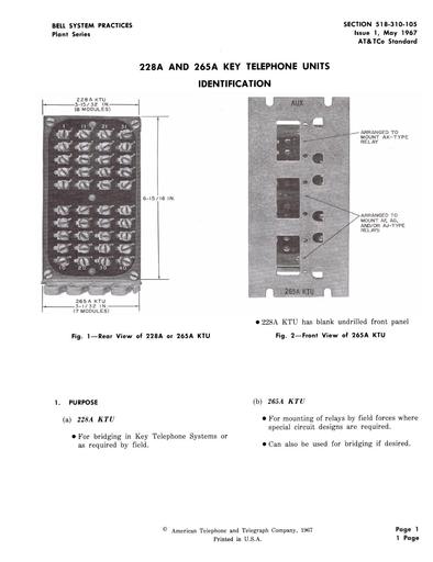 518-210-105 ~ 228A And 265 KTUs I.D.