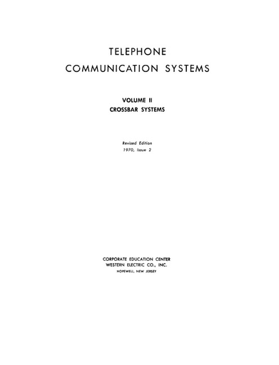 Crossbar Systems - Ch. 1 - Principles Of Xbar Switching