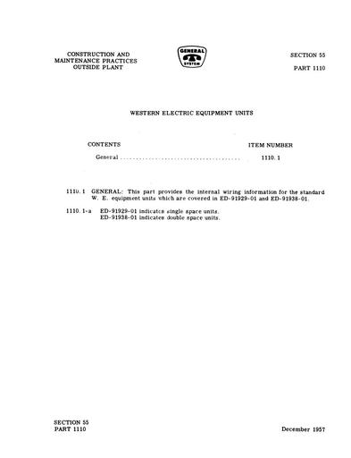 GSP Sect.55~Part 1110 - Western Electric Equipment Units S