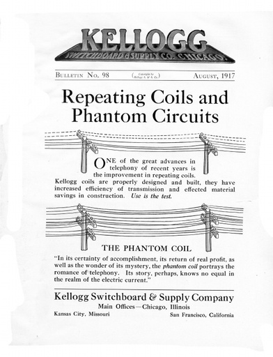 1917 BLTN 98 REPEATING COILS PHANTOM CIRCUITS