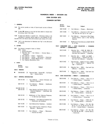 506-000-000 i29 Oct68 - Index - Coin Sets