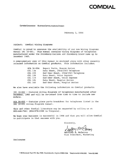 SC Wiring Diagrams IMI-10-0001 Dec83 - w cover letter [OCR]