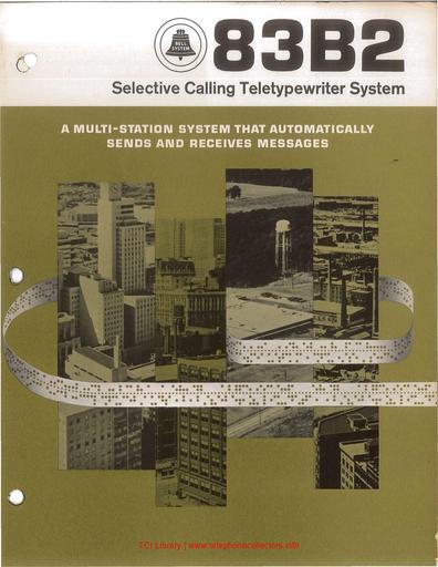 83B2 Selective Calling Teletypewriter System February 1962 Marketing Brochure