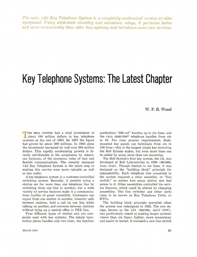 66mar BLR -  1A2 Key Telephone System