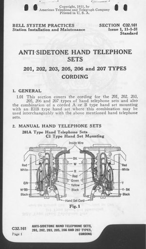 C32.161 i1 Nov31 - Anti Sidetone Hand Telephone Sets - Cording