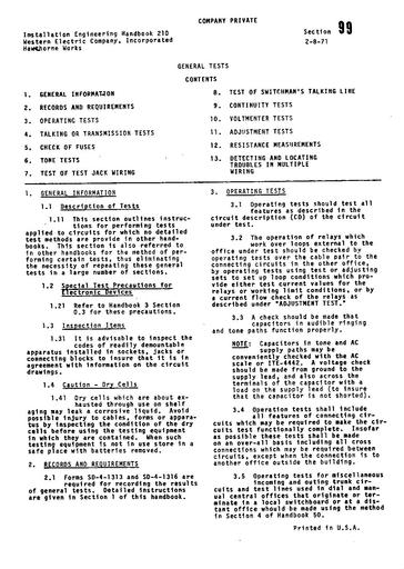 ITE-4137-2260 - General Tests - Section 99 Feb71 - Bc