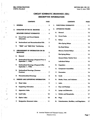 005-109-101 i3 Jun82 - Circuit Schematic Drawings - SDs - Descriptive Info