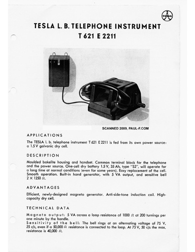 Tesla T621 Bakelite Magneto Set