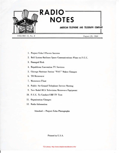 ATT Radio Notes 1960 08 Aug 29