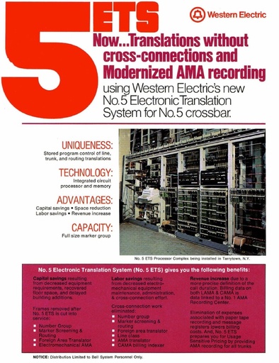 WE 5 XB - No. 5 Xbar ETS (Electronic Translation System)
