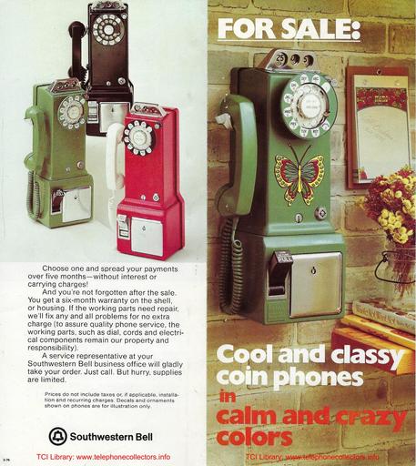 1976 Decorator Coin Phones SWB - Mar76