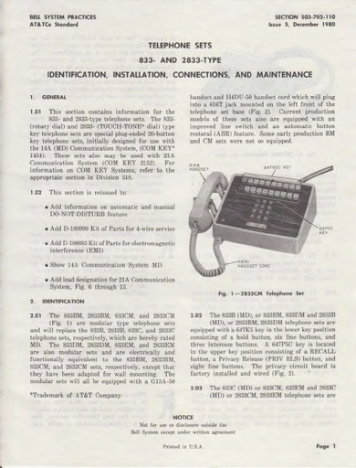 503-702-110 i5 Dec80 - 833 and 2833-type sets - ComKey