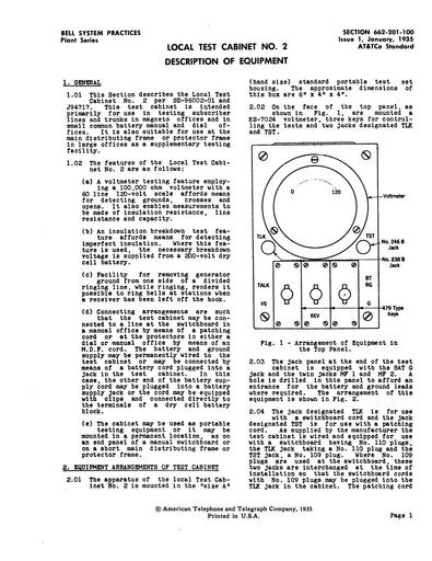 662-201-100 No.2 Local Test Cabinet