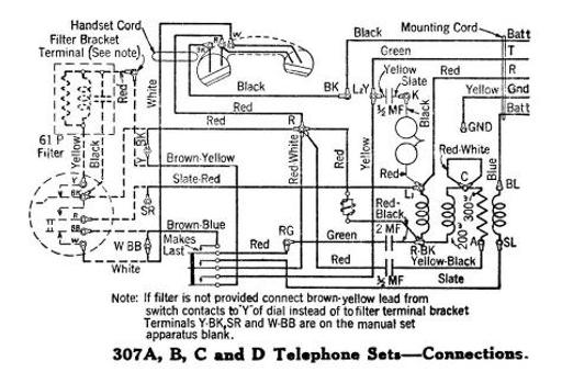 300 Series Desk Telephones, 307a-b-c-d