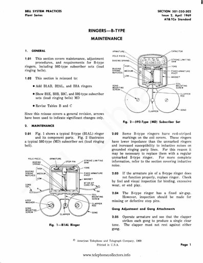 501-250-302 i2 Apr69 - Ringers B-Type Maint
