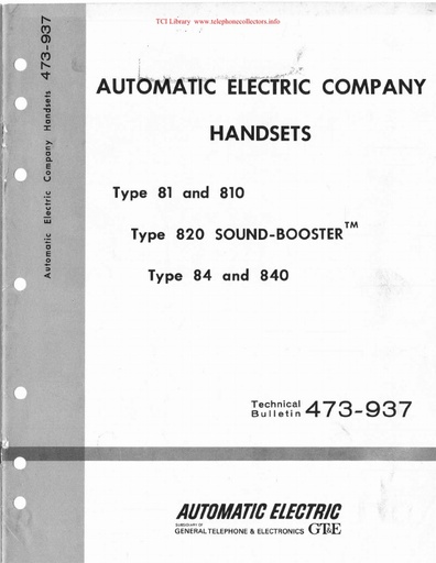 AE TB 473-937 i1 1965 - Handsets - Types 81 810 820 84 840