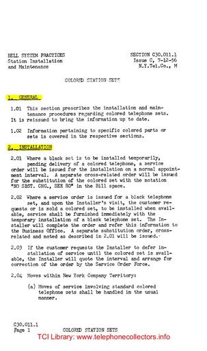 C30.011.1 iC Jul56 - NY - Colored Station Sets
