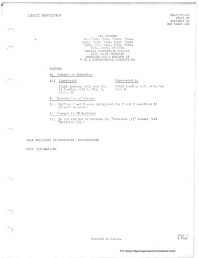 CD-65719-01 - Manual Conference Circuit - Appendix 1D