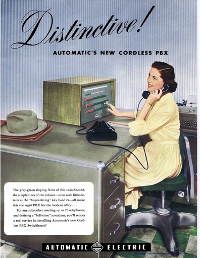 AE Circular 1793 Oct52 - New Cordless Switchboard