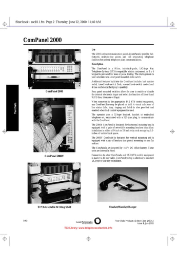 Lucent 2492C i8 Jun 2000 - Fiber Optic Products Extract - ComPanel 2000 Description