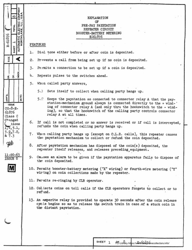 H-61876 - Explanation of Pre-Pay Paystation Repeater Circuit