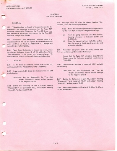 GSP 997-308-500 Issue 2 A.E. Ringers- Shop Procedure GTE Practices