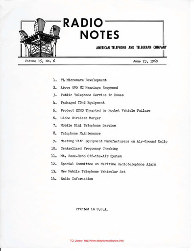ATT Radio Notes 1960 06 Jun 23