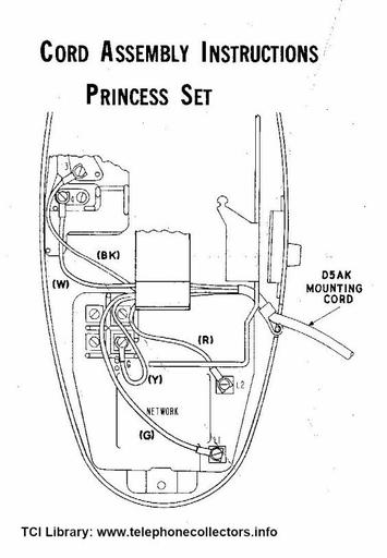 Princess Telephones, Cord Assembly Instructions