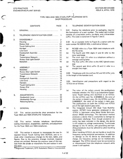 GSP 997-015-800, I4, Apr74, TYPE 182A & 192A Starlite - Shop Procedure