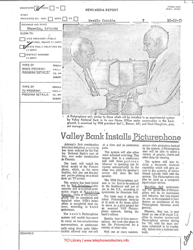 71 - Picturephone at Valley Bank