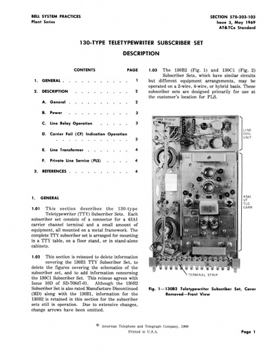 Teletype 130-Type Subset Description