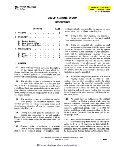 310-530-100 i1 Jan65 - Group Alerting System - Description
